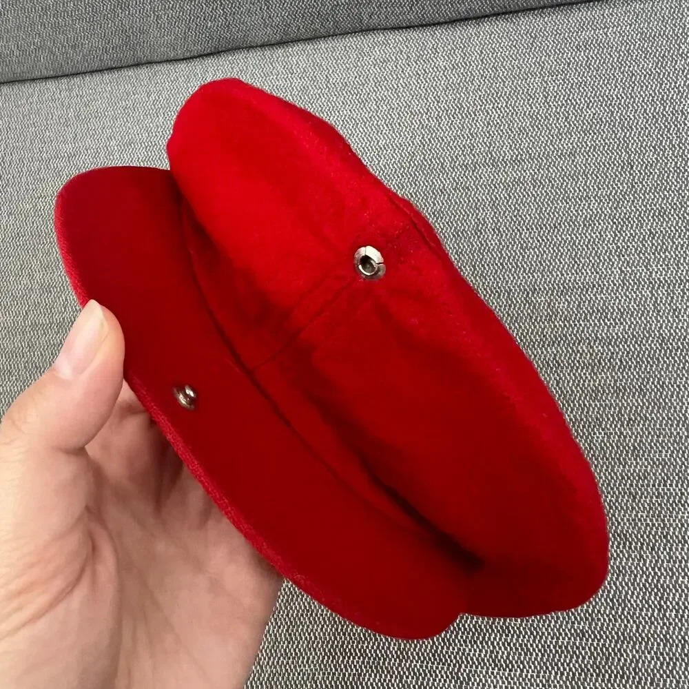 Vintage Pendleton Red 100% Wool Newsboy Cabbie Cap Hat One Size Made In USA